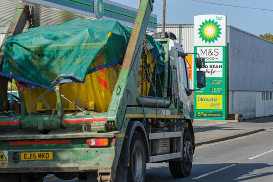 Commercial Lorry Passes BP Station Displaying &pound;1.99 Diesel Price in Essex