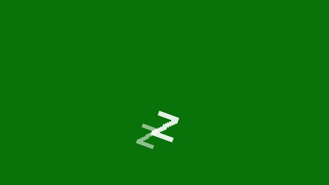 Sleeping zzz icon animation on a green screen background, cartoon style, symbolizing dreams, rest, and relaxation, smooth looping motion graphic for night and rest concept, 4K animation videos