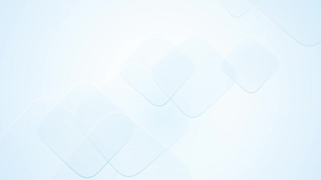 Abstract soft blue motion background with elegant rounded square shapes floating gently.