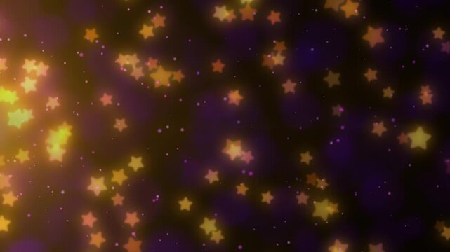 幻想的な光の中をゆっくり横に流れる黄色の星とパーティクルのループ背景動画 / Yellow Stars and Particles Slowly Drifting Sideways Through a Dreamy Light &ndash; Looping Background Video