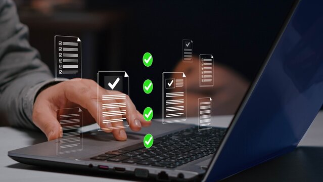  Artificial intelligence, check electronic documents on digital documents on virtual screen Document Management System

