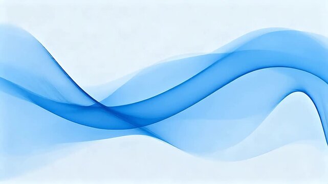 Abstract blue wave curves on light background
