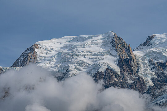 Mont-Bland du Tacul (4187m), Massif du Mont-Blanc, depuis le Massif des Aiguilles Rouges, Haute-Savoie, France
