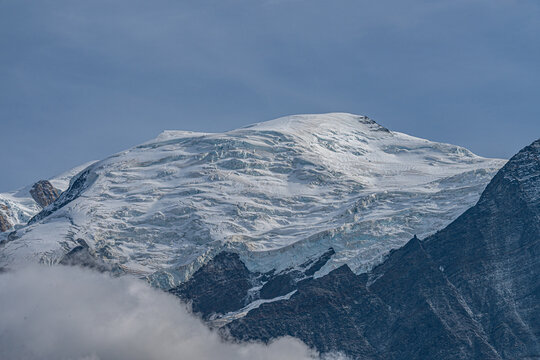 Mont-Bland du Tacul (4187m), Massif du Mont-Blanc, depuis le Massif des Aiguilles Rouges, Haute-Savoie, France