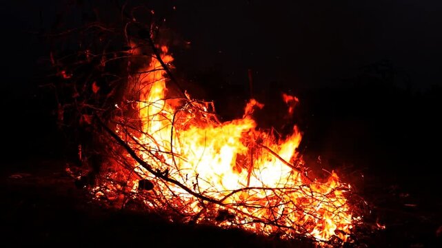 Holi is a Hindu festival in which a bonfire is lit to celebrate the burning of demoness this ritual is symbolic of victory of good over evil.