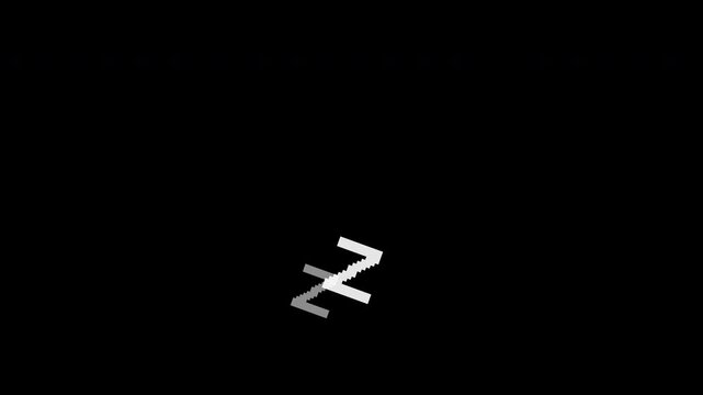 Sleeping zzz white icon animation on a black screen background, cartoon style, symbolizing dreams, rest, and relaxation, smooth looping motion graphic for night and rest concept, 4K animation videos