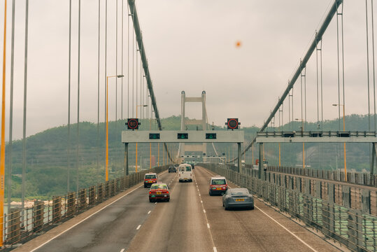 Aerial view of the iconic Tsing Ma Bridge, a major suspension bridge connecting Tsing Yi and Ma Wan as part of Hong Kong&rsquo;s Lantau Link Hong Kong, China - 30 August 2026.