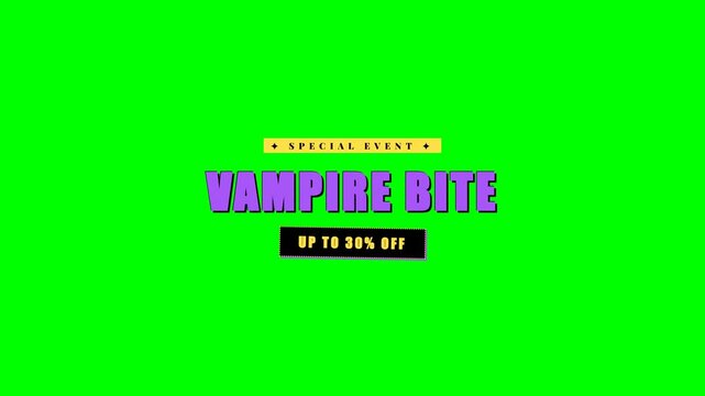 Vampire Bite Up To 30% Off Halloween Green Screen 4K Title