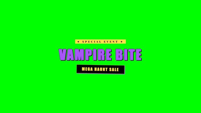 Vampire Bite Mega Haunt Sale Halloween Green Screen 4K Title