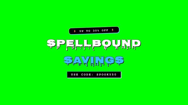 Spellbound Savings Up To 30% Off Halloween Green Screen 4K Title