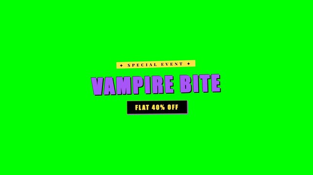 Vampire Bite Flat 40% Off Halloween Green Screen 4K Title
