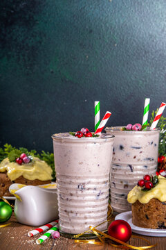 Christmas pudding smoothie or milkshake
