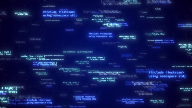 Script code on monitor, closeup. Software development concept