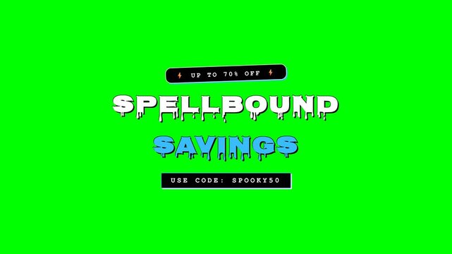 Spellbound Savings Up To 70% Off Halloween Green Screen 4K Title