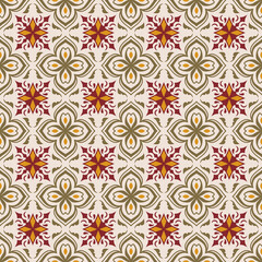 Ornate arabic seamless pattern damask floral ornament background for luxury textile wrapping wallpaper fabric interior design © Natthita
