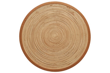 Fototapeta premium Realistic cutout of Round Wood Slice Placemat on Transparent Background