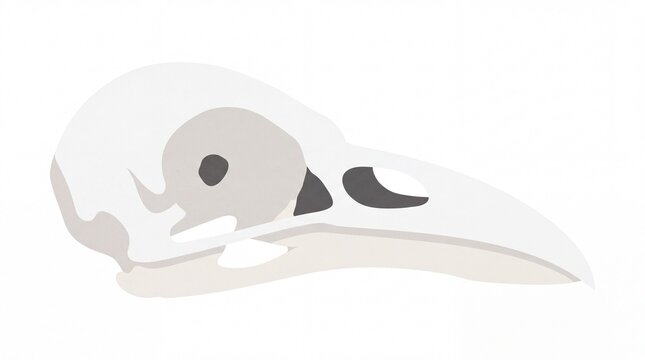 Minimalist bird skull vector illustration isolated on white background
