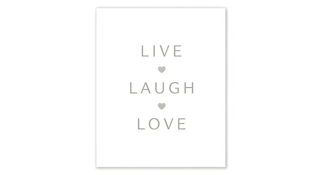 Live laugh love typography poster minimalist wall art inspirational quote home decor