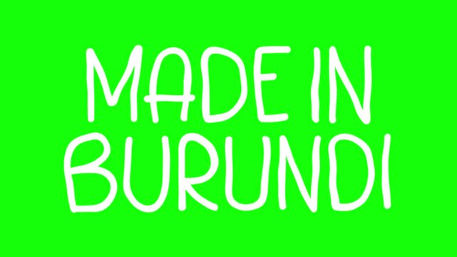 Made in Burundi Hand Drawn Scribble Overlay with Green Background