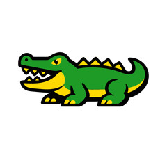 Obraz premium Bold Open-Mouth Green Alligator Mascot Vector Icon