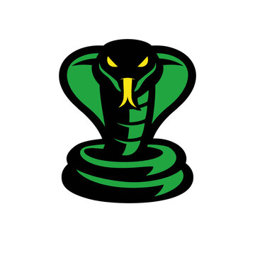 Fierce Hooded Green Cobra Mascot Vector Icon