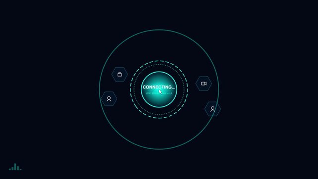 Join Webinar Interactive Button Design with Futuristic Glowing HUD Elements