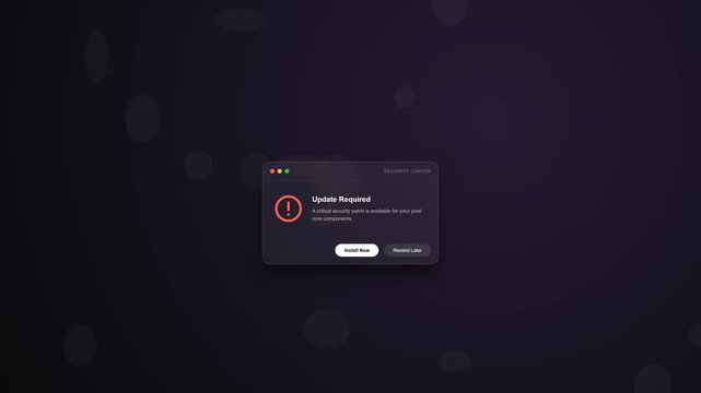 Software Update Required Critical Security Alert System Notification Motion Graphics Background