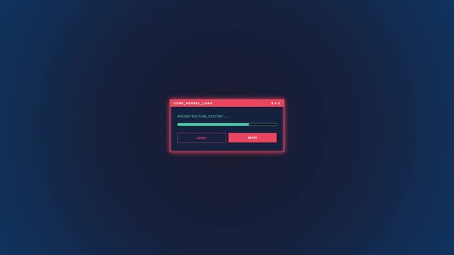 Futuristic HUD UI Loading Screen Background Loop with Virtual Reality Initialization Pop-up Window