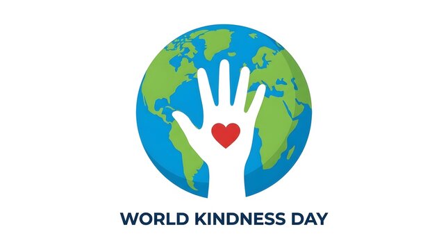 World kindness day concept with a human hand and red heart