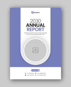 Brochure cover or annual report flyer design template for corporate business agency