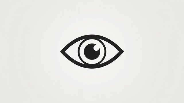 Black minimalist eye icon symbolizing vision spiritual awareness and mystical surveillance concept