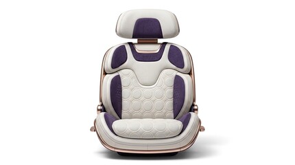 Obraz premium Luxury Car Seat with White and Purple Upholstery, Modern Design