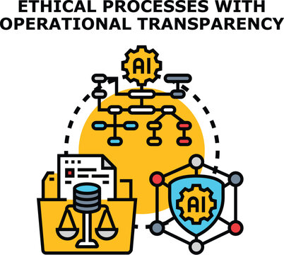 Artificial intelligence integrity concept illustrating unbiased decision making, secure data processing, and transparent operational governance for responsible technology application