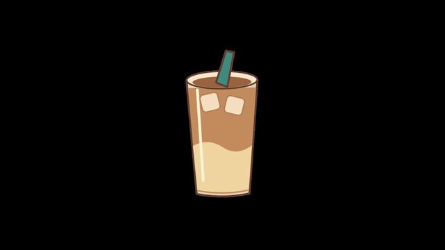 Iced Latte Coffee Cup Vector Animation