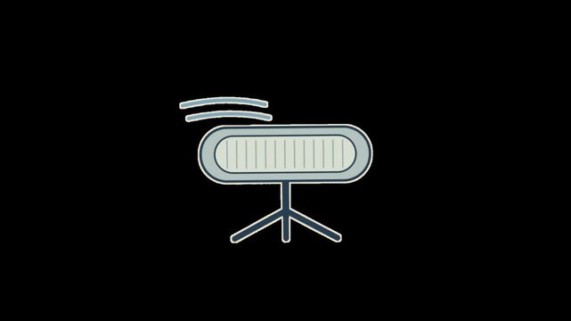 Animated Rearview Mirror Line Icon with Signal Waves