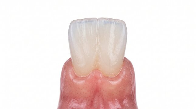 Dental ceramic crowns on dental model isolated on white background for prosthetics and aesthetic dentistry