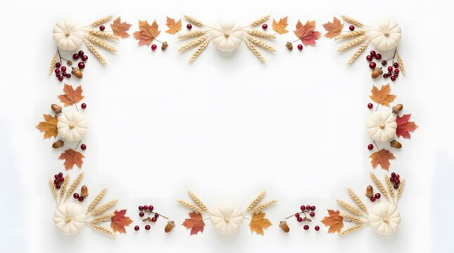 Elegant seashell border with a variety of colorful shells on a clean white background