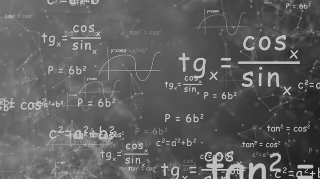 Mathematical Formulas and Trigonometry Equations Motion Background Loop