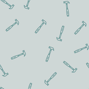 hammer car repair tool vector line seamless pattern hammer car repair tool sign illustration