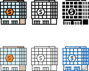 Obraz premium payment bank building color icon vector. payment bank range building sign. isolated symbol