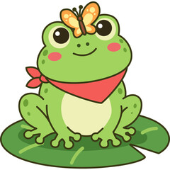 Fototapeta premium Cute Frog Cartoon Illustration