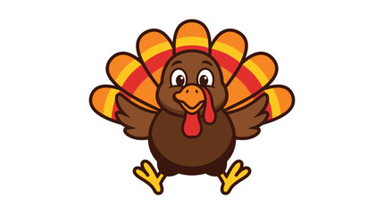 Fototapeta premium Cute happy thanksgiving turkey bird pixel art character illustration