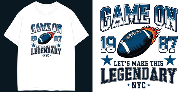 football since 1987 touchdown time legends are born retro sports vector illustration artwork