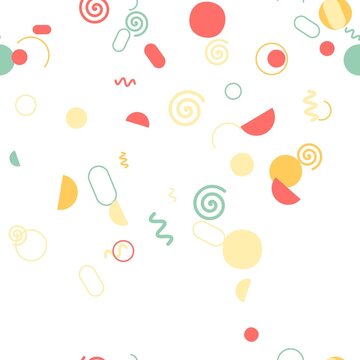 pattern organic square Colorful Memphistyle Background With Shapes
