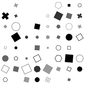 pattern grid square Geometric shapes background with various sizes and colors