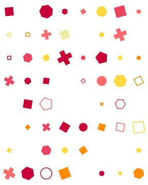 pattern grid square Seamless Pattern of Colorful Geometric Shapes and Figures on White Background Vector Illustration