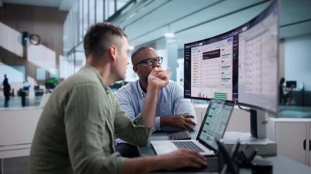 Corporate Manager Discussing Software Platform During Board Meeting