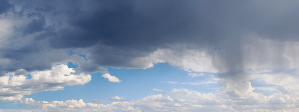 Panorama of Storm Clouds Brewing, Rain is Coming