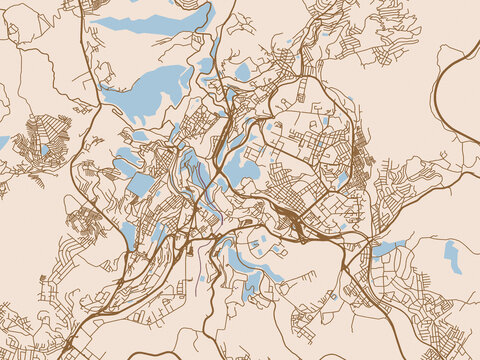 Graphic street layout of Constantine, Algeria