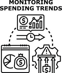 Obraz premium Financial management system spending trends, budgeting expenses, and analyzing income data for effective money control and risk assessment over time
